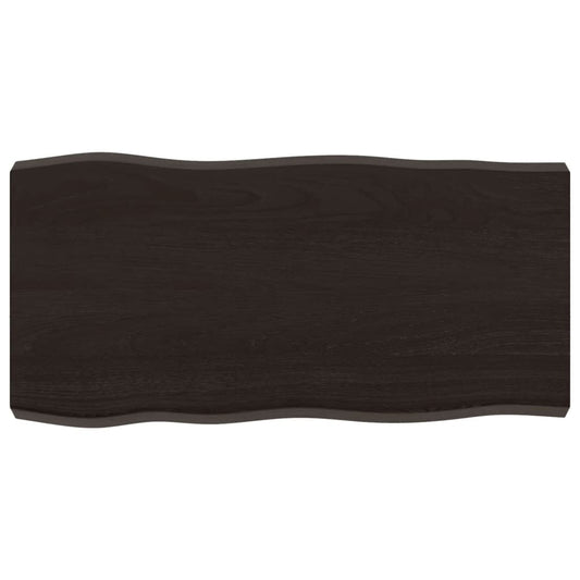 vidaXL Table Top Dark Brown 80x40x(2-6) cm Treated Solid Wood Live Edge