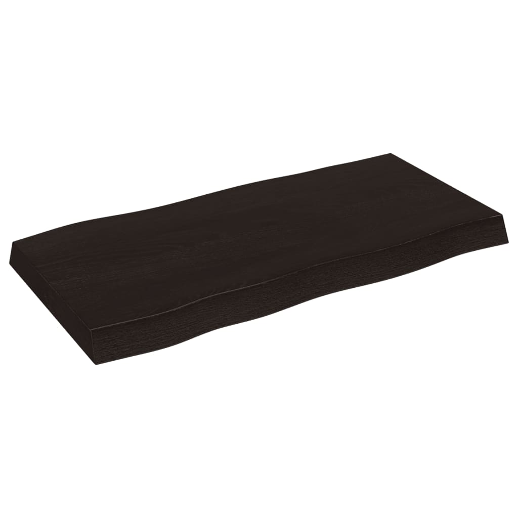 vidaXL Table Top Dark Brown 80x40x(2-6) cm Treated Solid Wood Live Edge