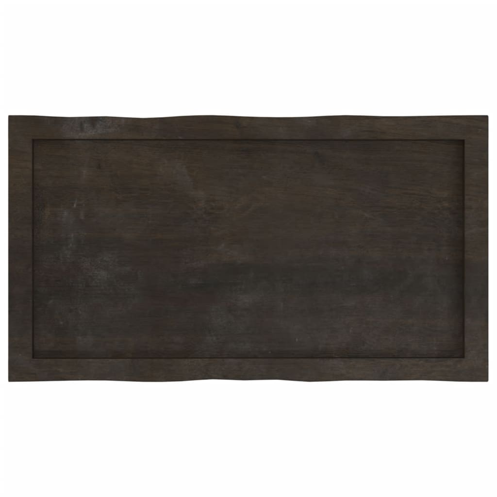 vidaXL Table Top Dark Brown 80x40x(2-6) cm Treated Solid Wood Live Edge