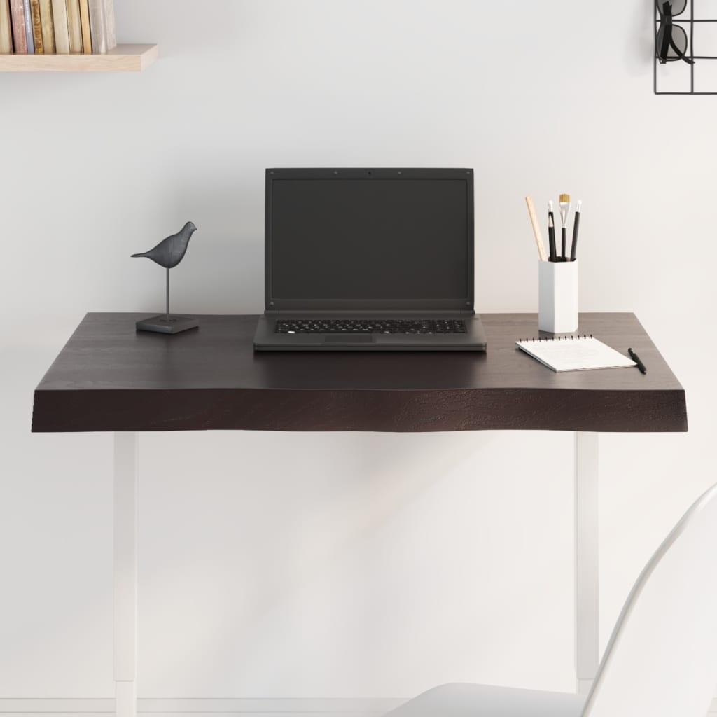 vidaXL Table Top Dark Brown 80x40x(2-6) cm Treated Solid Wood Live Edge