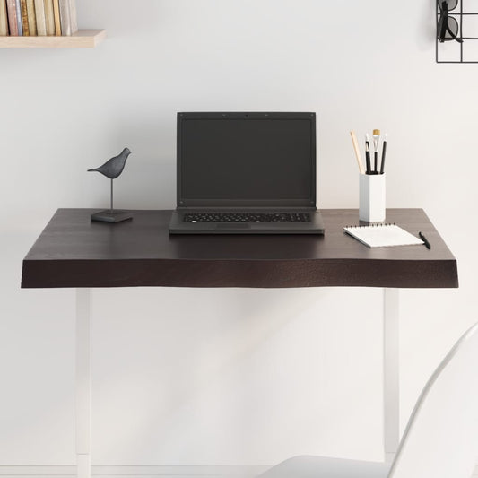 vidaXL Table Top Dark Brown 80x40x(2-6) cm Treated Solid Wood Live Edge