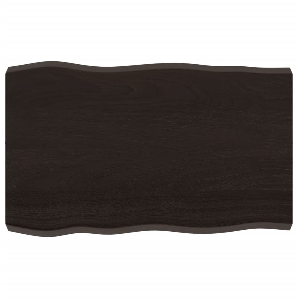 vidaXL Table Top Dark Brown 80x50x(2-6) cm Treated Solid Wood Live Edge