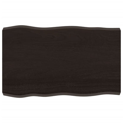 vidaXL Table Top Dark Brown 80x50x(2-6) cm Treated Solid Wood Live Edge