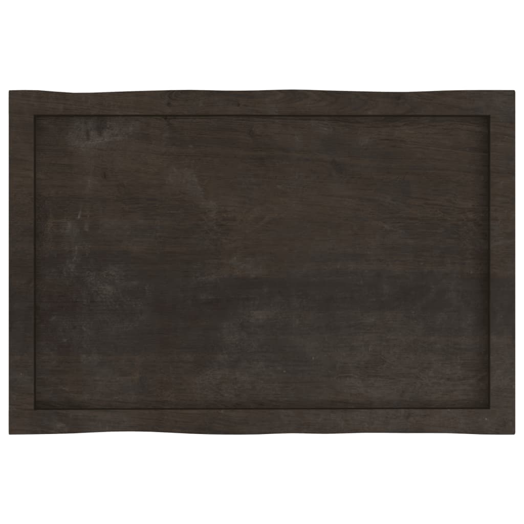 vidaXL Table Top Dark Brown 80x50x(2-6) cm Treated Solid Wood Live Edge