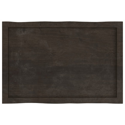 vidaXL Table Top Dark Brown 80x50x(2-6) cm Treated Solid Wood Live Edge