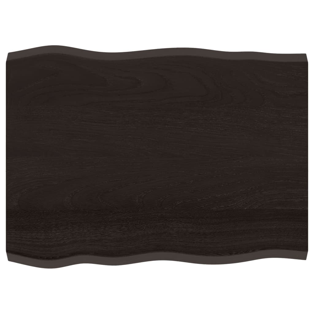 vidaXL Table Top Dark Brown 80x60x(2-4) cm Treated Solid Wood Live Edge