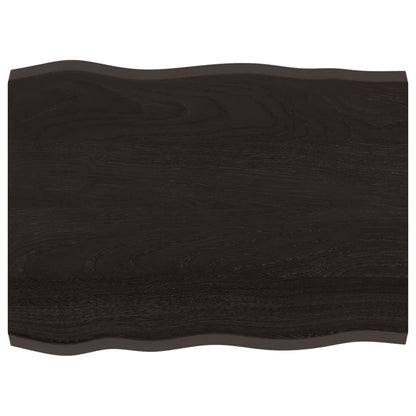 vidaXL Table Top Dark Brown 80x60x(2-4) cm Treated Solid Wood Live Edge