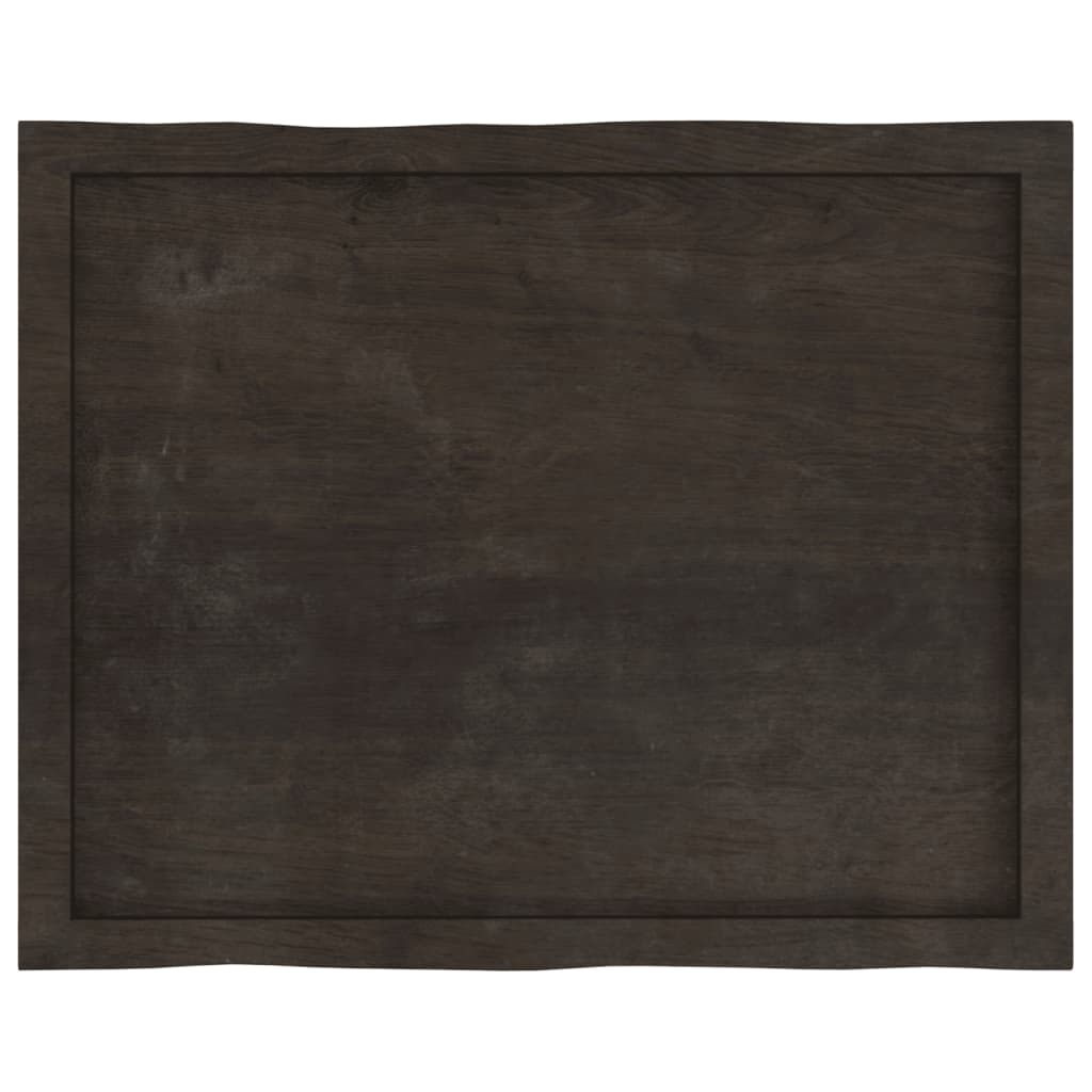 vidaXL Table Top Dark Brown 80x60x(2-4) cm Treated Solid Wood Live Edge