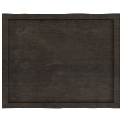 vidaXL Table Top Dark Brown 80x60x(2-4) cm Treated Solid Wood Live Edge