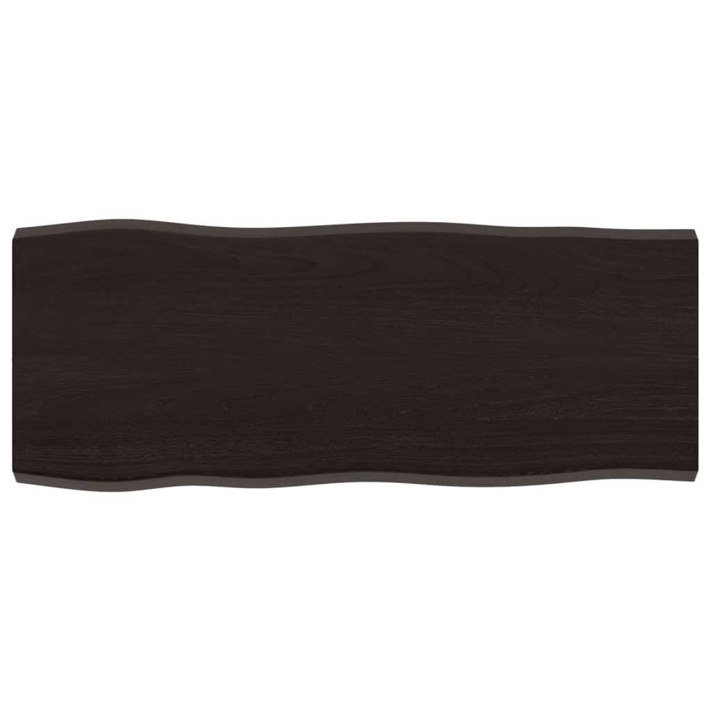 vidaXL Table Top Dark Brown 100x40x(2-4) cm Treated Solid Wood Live Edge