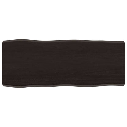 vidaXL Table Top Dark Brown 100x40x(2-4) cm Treated Solid Wood Live Edge