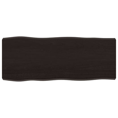 vidaXL Table Top Dark Brown 100x40x(2-6) cm Treated Solid Wood Live Edge