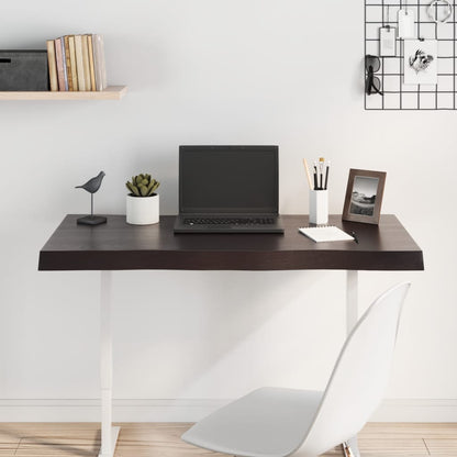 vidaXL Table Top Dark Brown 100x40x(2-6) cm Treated Solid Wood Live Edge