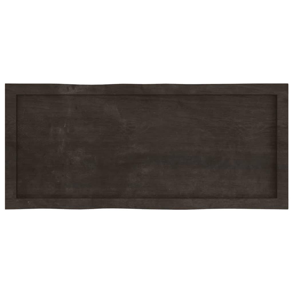 vidaXL Table Top Dark Brown 100x40x(2-6) cm Treated Solid Wood Live Edge