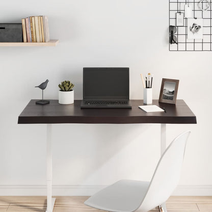 vidaXL Table Top Dark Brown 100x50x(2-4) cm Treated Solid Wood Live Edge