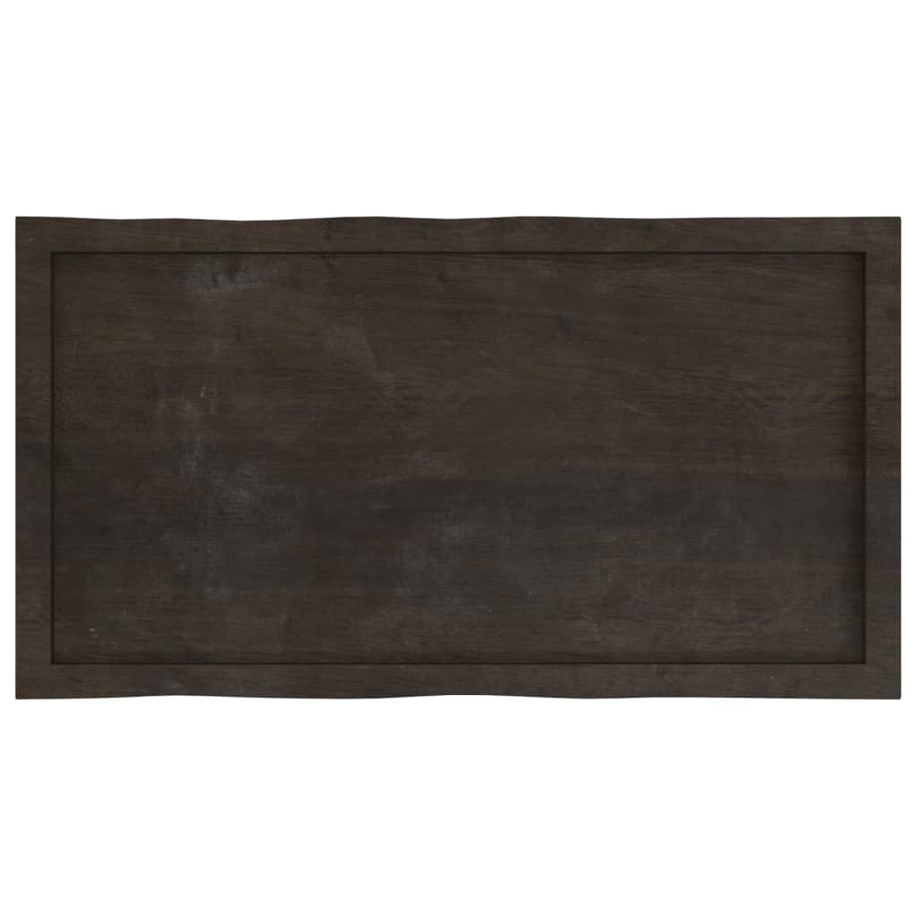 vidaXL Table Top Dark Brown 100x50x(2-4) cm Treated Solid Wood Live Edge