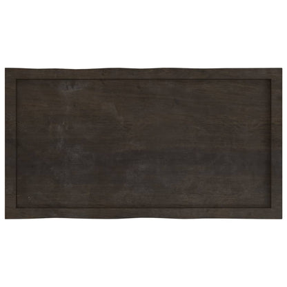 vidaXL Table Top Dark Brown 100x50x(2-4) cm Treated Solid Wood Live Edge