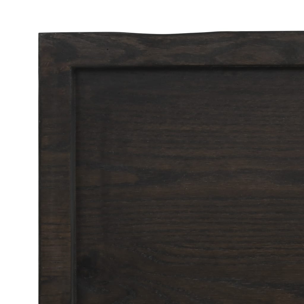 vidaXL Table Top Dark Brown 100x50x(2-4) cm Treated Solid Wood Live Edge