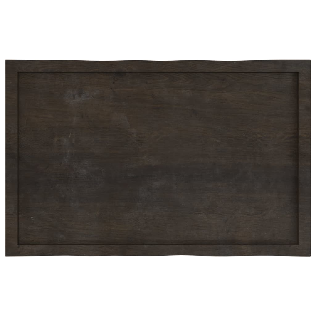 vidaXL Table Top Dark Brown 100x60x(2-4) cm Treated Solid Wood Live Edge