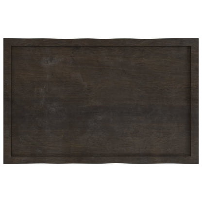 vidaXL Table Top Dark Brown 100x60x(2-4) cm Treated Solid Wood Live Edge