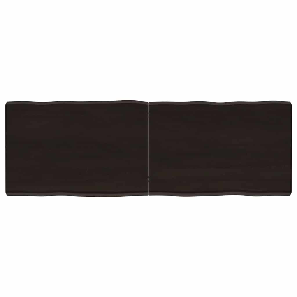 vidaXL Table Top Dark Brown 120x40x(2-6) cm Treated Solid Wood Live Edge