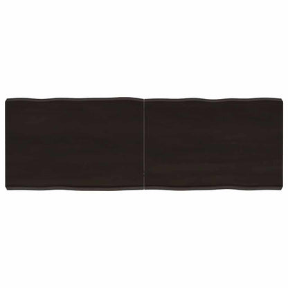 vidaXL Table Top Dark Brown 120x40x(2-6) cm Treated Solid Wood Live Edge