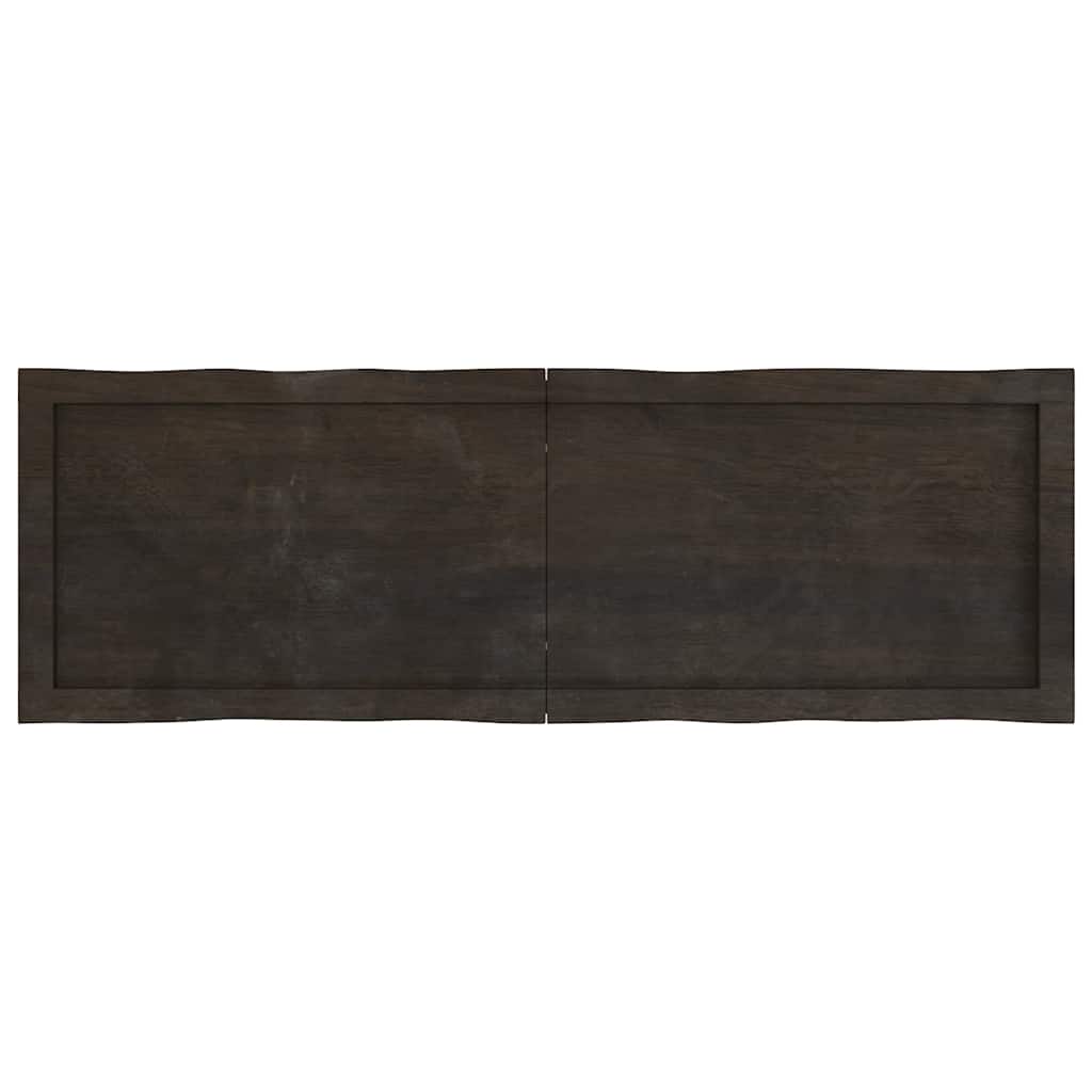 vidaXL Table Top Dark Brown 120x40x(2-6) cm Treated Solid Wood Live Edge