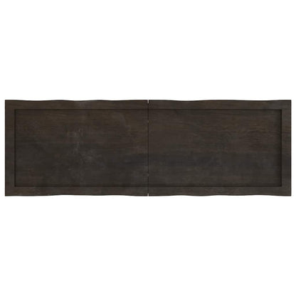 vidaXL Table Top Dark Brown 120x40x(2-6) cm Treated Solid Wood Live Edge