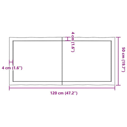 vidaXL Table Top Dark Brown 120x50x(2-4) cm Live Edge