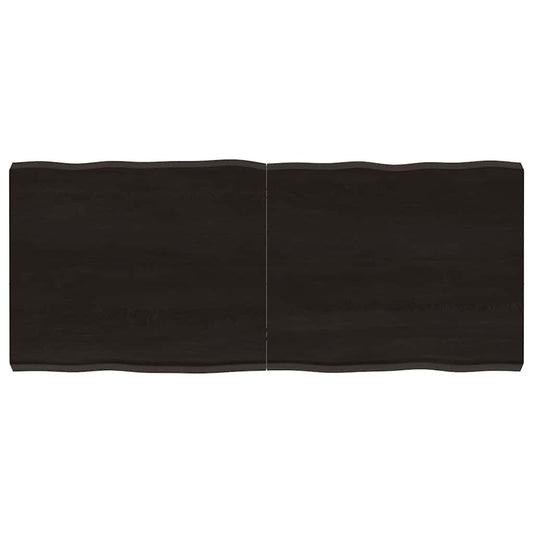 vidaXL Table Top Dark Brown 120x50x(2-6) cm Treated Solid Wood Live Edge