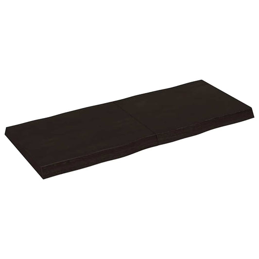 vidaXL Table Top Dark Brown 120x50x(2-6) cm Treated Solid Wood Live Edge