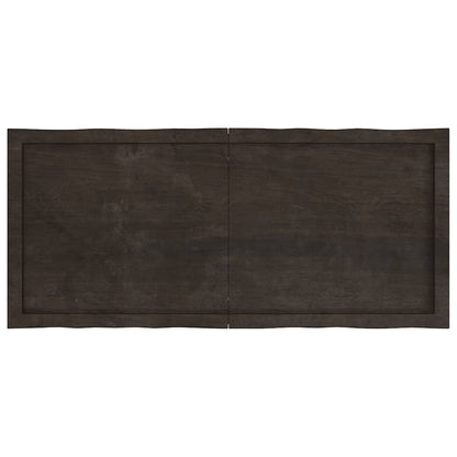 vidaXL Table Top Dark Brown 120x50x(2-6) cm Treated Solid Wood Live Edge