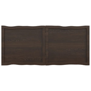 vidaXL Table Top Dark Brown 120x50x(2-6) cm Treated Solid Wood Live Edge