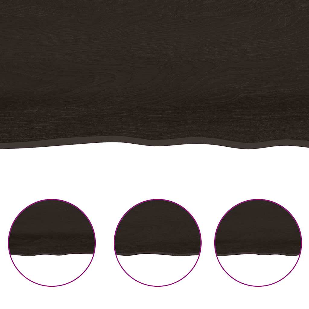 vidaXL Table Top Dark Brown 120x50x(2-6) cm Treated Solid Wood Live Edge