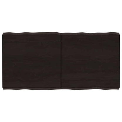 vidaXL Table Top Dark Brown 120x60x(2-4) cm Treated Solid Wood Live Edge
