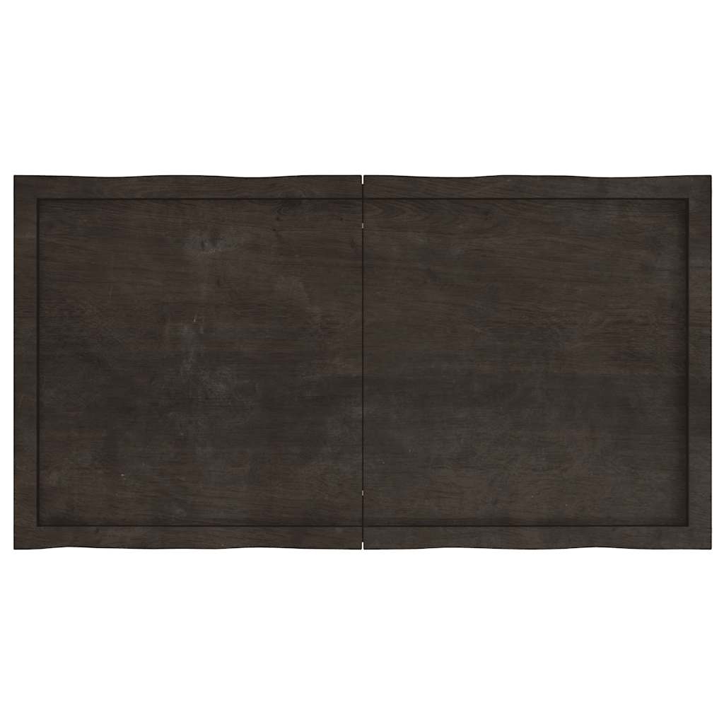 vidaXL Table Top Dark Brown 120x60x(2-4) cm Treated Solid Wood Live Edge