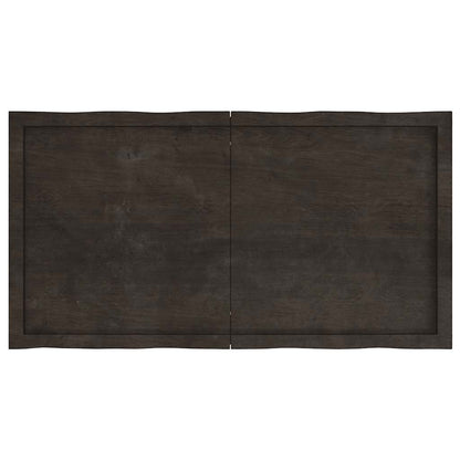 vidaXL Table Top Dark Brown 120x60x(2-4) cm Treated Solid Wood Live Edge