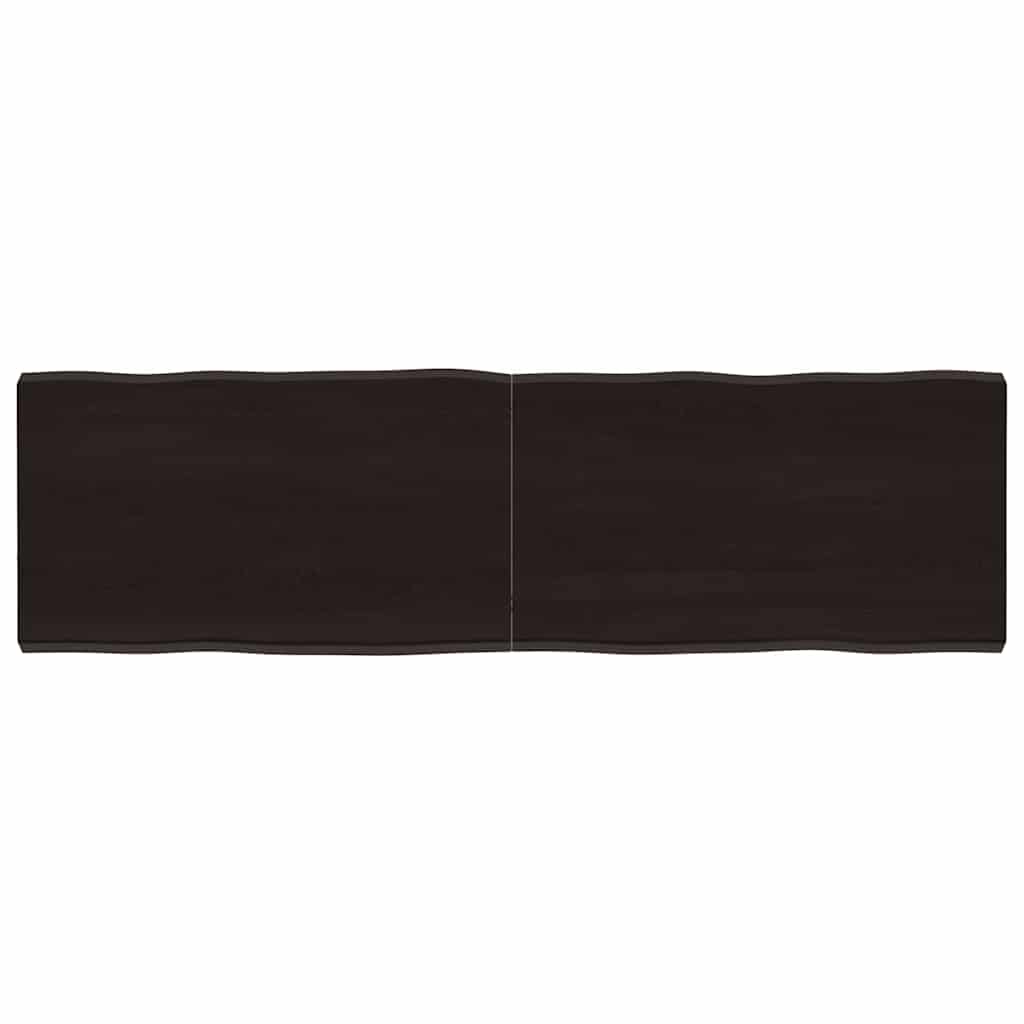 vidaXL Table Top Dark Brown 140x40x(2-4) cm Treated Solid Wood Live Edge