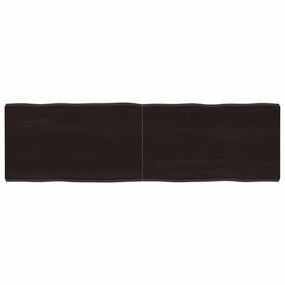 vidaXL Table Top Dark Brown 140x40x(2-4) cm Treated Solid Wood Live Edge