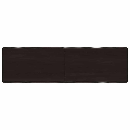vidaXL Table Top Dark Brown 140x40x(2-4) cm Treated Solid Wood Live Edge