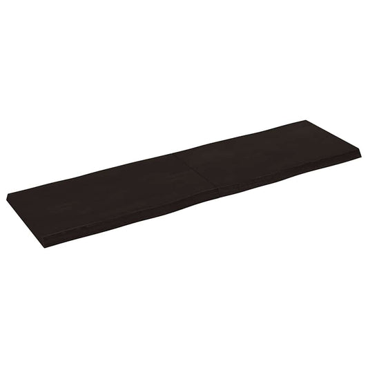 vidaXL Table Top Dark Brown 140x40x(2-4) cm Treated Solid Wood Live Edge