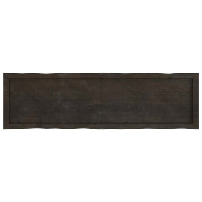 vidaXL Table Top Dark Brown 140x40x(2-4) cm Treated Solid Wood Live Edge