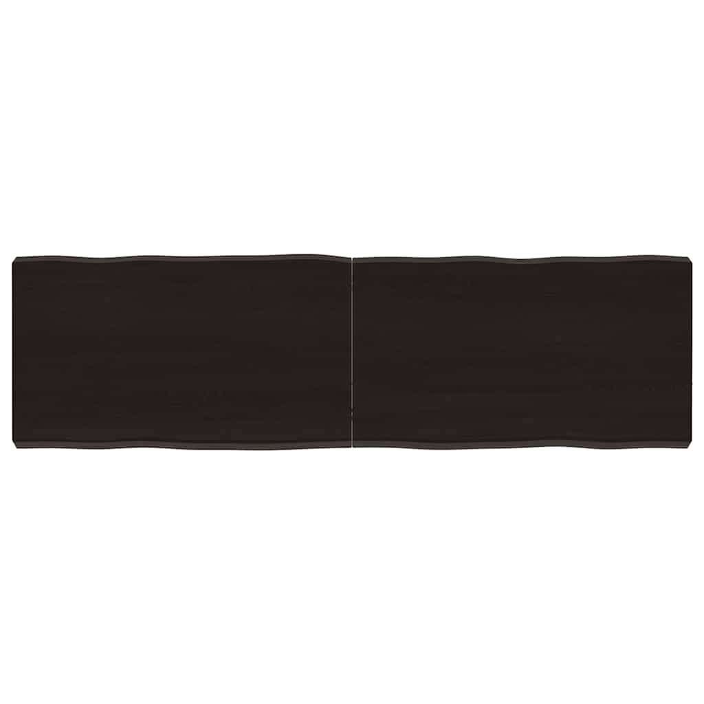 vidaXL Table Top Dark Brown 140x40x(2-6) cm Treated Solid Wood Live Edge
