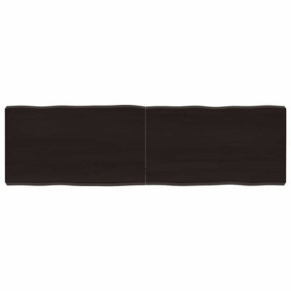 vidaXL Table Top Dark Brown 140x40x(2-6) cm Treated Solid Wood Live Edge