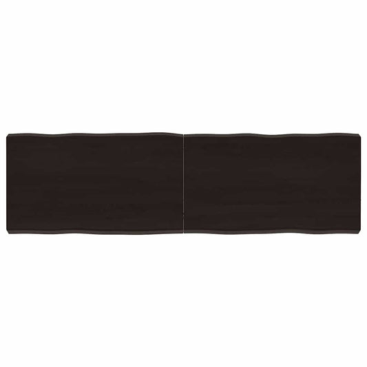 vidaXL Table Top Dark Brown 140x40x(2-6) cm Treated Solid Wood Live Edge