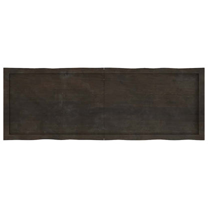 vidaXL Table Top Dark Brown 140x50x(2-4) cm Treated Solid Wood Live Edge