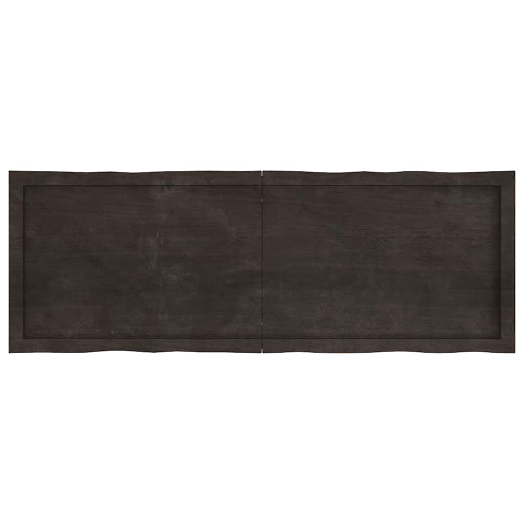 vidaXL Table Top Dark Brown 140x50x(2-6) cm Treated Solid Wood Live Edge