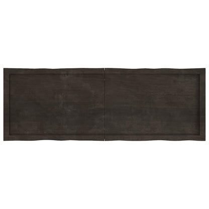 vidaXL Table Top Dark Brown 140x50x(2-6) cm Treated Solid Wood Live Edge