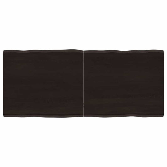 vidaXL Table Top Dark Brown 140x60x(2-4) cm Treated Solid Wood Live Edge
