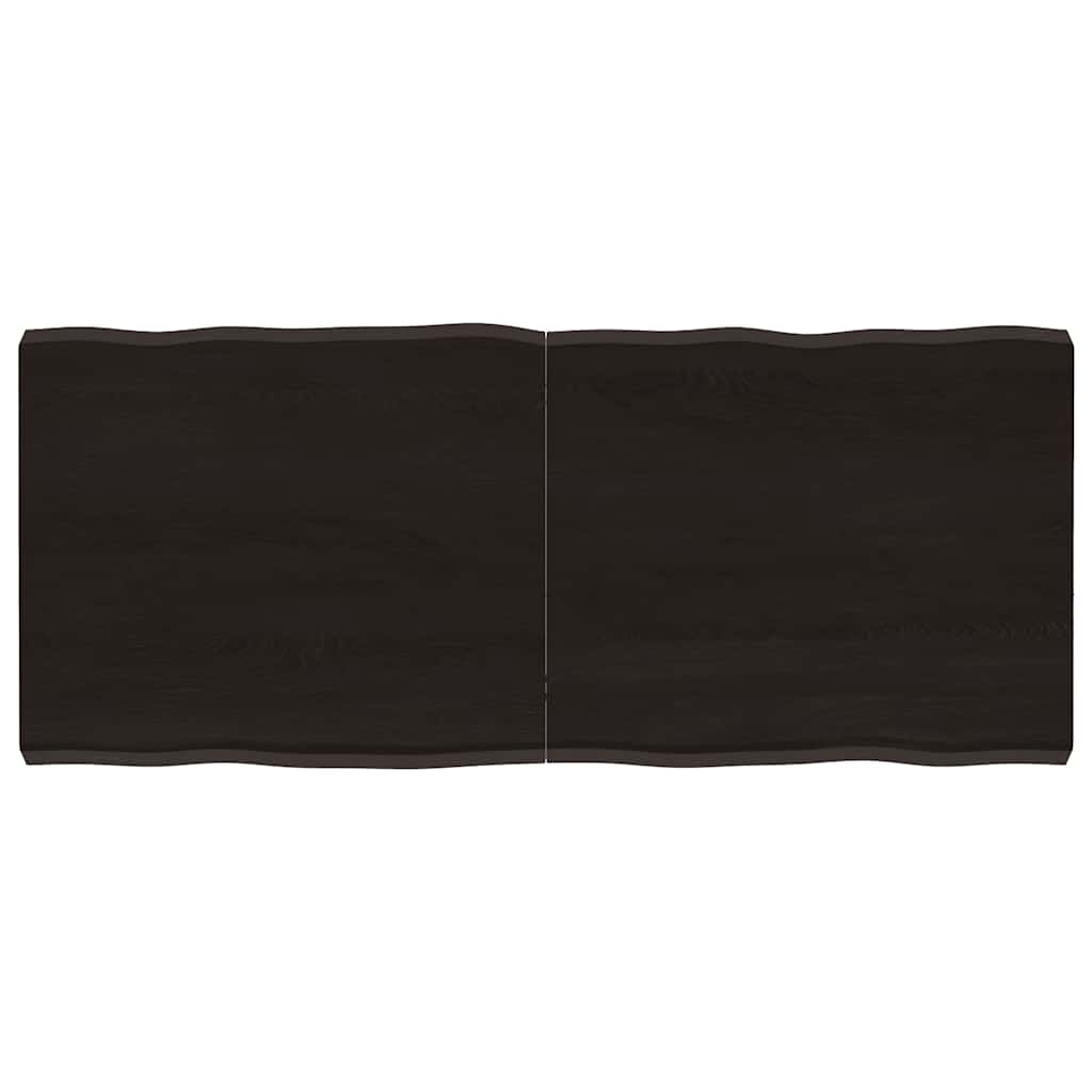 vidaXL Table Top Dark Brown 140x60x(2-6) cm Treated Solid Wood Live Edge